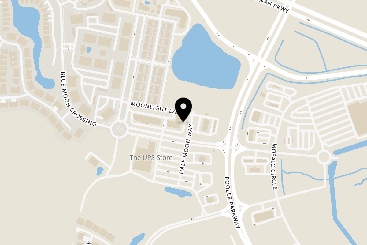 Map showing the location of Big Bon Bodega Pooler on 100 Blue Moon Xing Suite 115 in Pooler